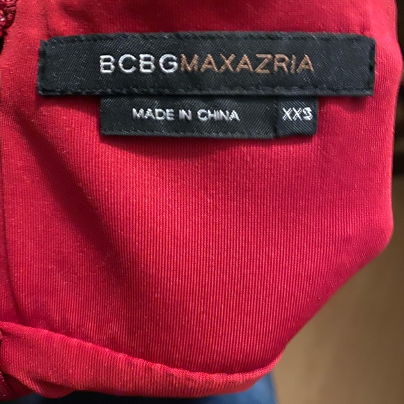 BCBGmaxazria red formal gown sweetheart neck dress - Picture 8 of 10